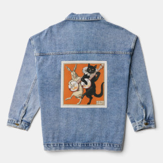 Dansende konijn en kat denim jacket