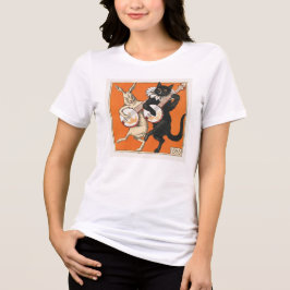 Dansende konijn en kat Tri-Blend shirt