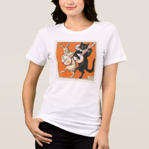 Dansende konijn en kat Tri-Blend shirt