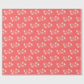 Dansende konijntjes "Het is een meisje!" Roze inpa Cadeaupapier (Vlak)