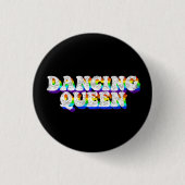 Dansende koningin  3D-typografie Ronde Button 3,2 Cm (Voorkant)