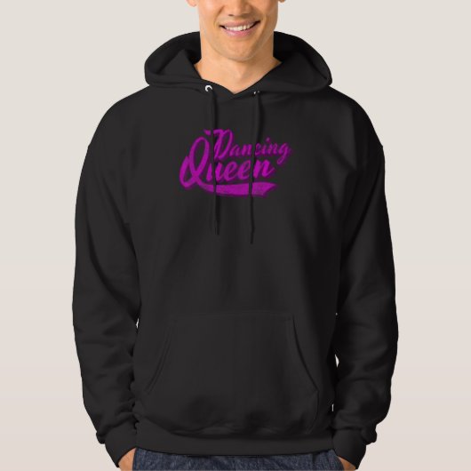 Dansende Koningin 70s Disco Retro Script Hoodie (Voorkant)
