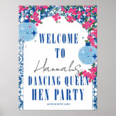 Dansende Koningin bougainvillea Hen Party Welkom Poster (Voorkant)