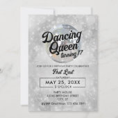 Dansende koningin draaien 17 feestuitnodiging kaart (Voorkant)