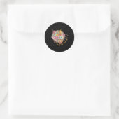 Dansende Koningin Foral 17e Verjaardag Discobal Ronde Sticker (Tas)