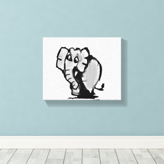 Dansende koningin-olifant canvas afdruk (Insitu (Houten vloer))