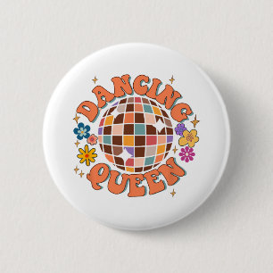 Dansende Koningin Retro Bridesmaids 70's Disco Bac Ronde Button 5,7 Cm