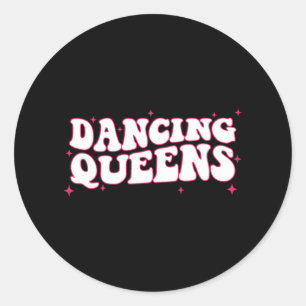 Dansende Koningin Retro Bridesmaids 70's Disco Bac Ronde Sticker