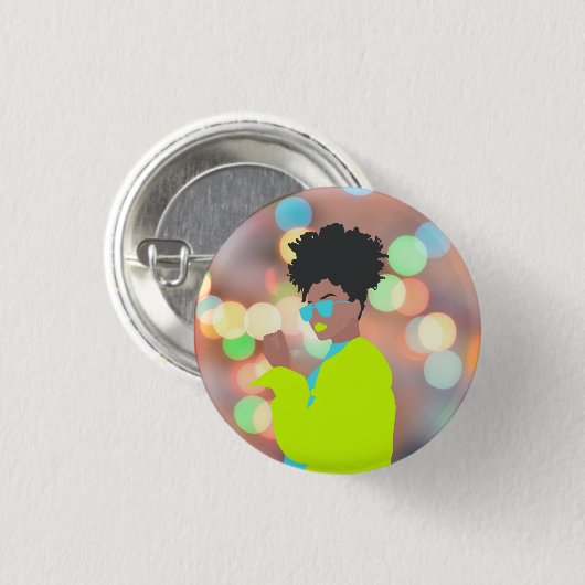 Dansende koningin. ronde button 3,2 cm (Voorkant /achterkant)