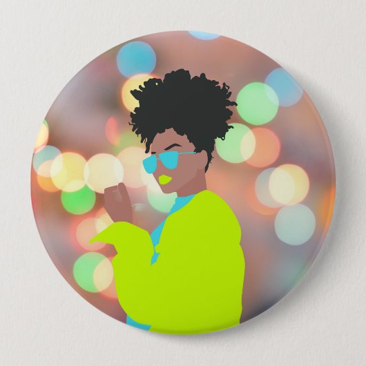 Dansende koningin. ronde button 4,0 cm (Voorkant)