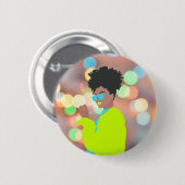 Dansende koningin. ronde button 5,7 cm (Voorkant /achterkant)