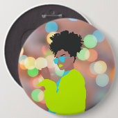 Dansende koningin. ronde button 6,0 cm (Voorkant /achterkant)