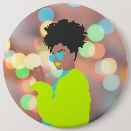 Dansende koningin. ronde button 6,0 cm (Voorkant)