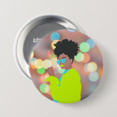 Dansende koningin. ronde button 7,6 cm (Voorkant /achterkant)