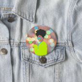 Dansende koningin. ronde button 7,6 cm (In situ)