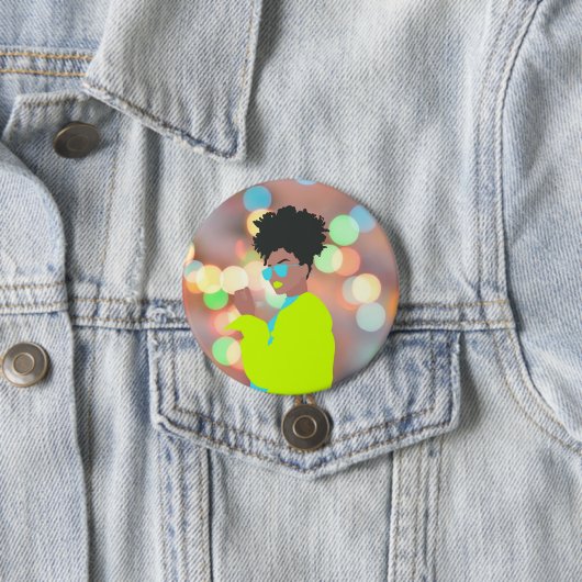 Dansende koningin. ronde button 7,6 cm (In situ)