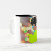 Dansende koningin. tweekleurige koffiemok (Voorkant links)