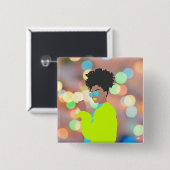 Dansende koningin. vierkante button 5,1 cm (Voorkant /achterkant)