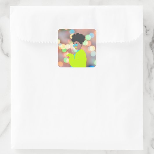 Dansende koningin. vierkante sticker (Tas)