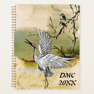 Dansende kraan en ijsvogels Sumi-e Planner
