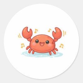 Dansende Krab Ronde Sticker