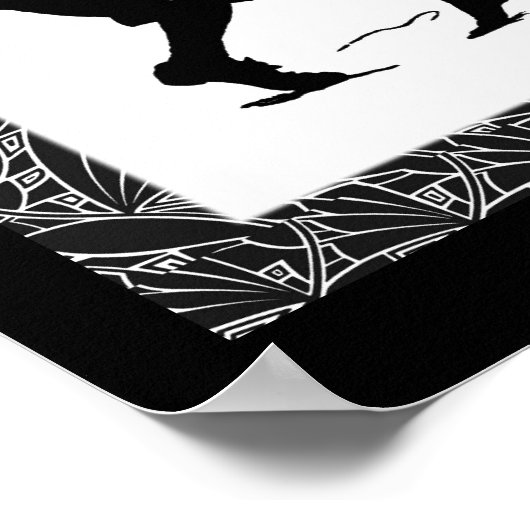 Dansende kunst voor meisjes en jongens Silhouette Poster (Hoek)