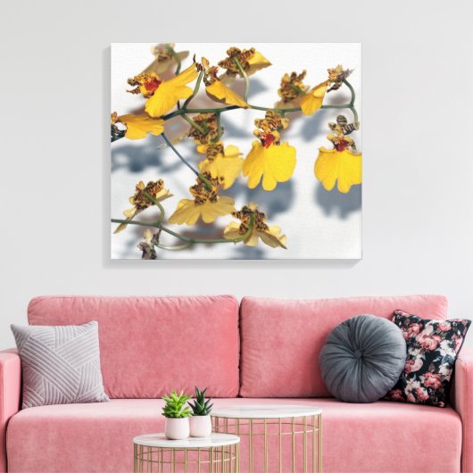 Dansende Lady Yellow Oncidium Orchids Canvas Afdruk (Insitu (Woonkamer))