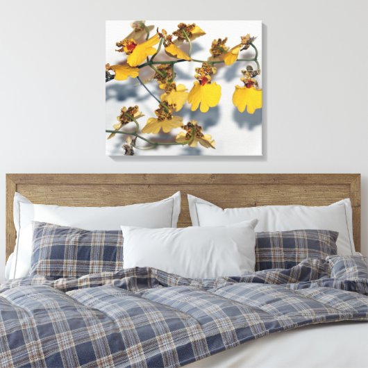 Dansende Lady Yellow Oncidium Orchids Canvas Afdruk (Insitu (Slaapkamer))