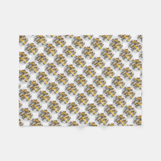 Dansende Lady Yellow Oncidium Orchids Fleece Deken (Voorkant (Horizontaal))