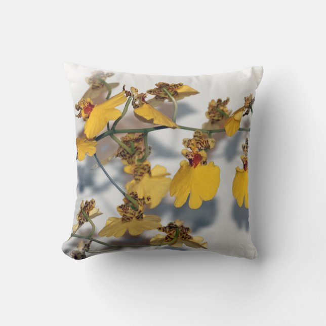 Dansende Lady Yellow Orchids Kussen (Voorkant)