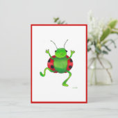Dansende "ladybug"-uitnodiging kaart (Staand voorkant)