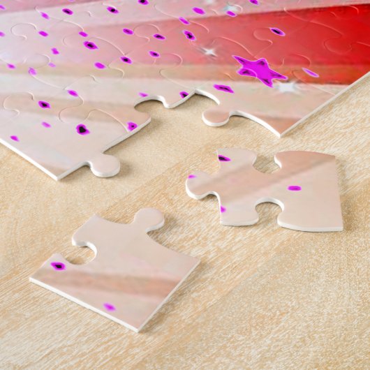 Dansende lampen puzzel met mooie danser. legpuzzel (Zijkant)