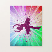 Dansende lampen puzzel met mooie danser. legpuzzel (Verticaal)