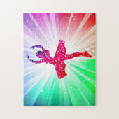 Dansende lampen puzzel met mooie danser. legpuzzel (Verticaal)