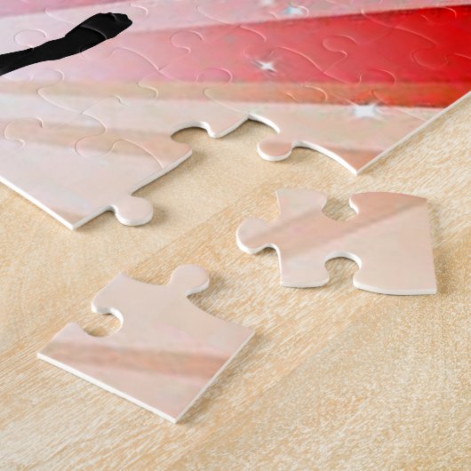 Dansende lampen puzzel met mooie danser. legpuzzel (Zijkant)