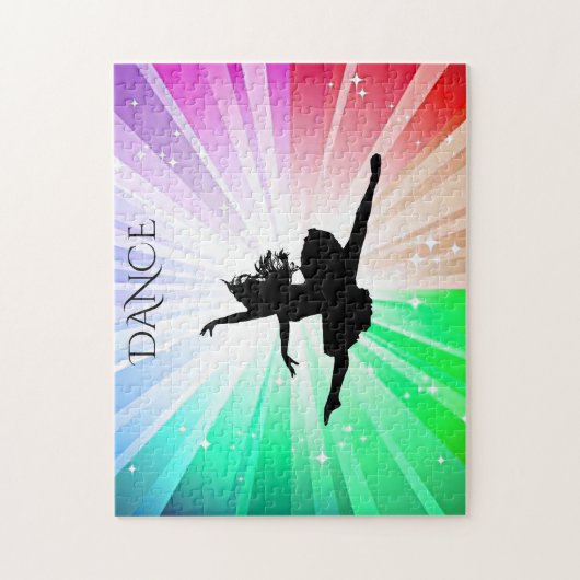 Dansende lampen puzzel met mooie danser. legpuzzel (Verticaal)