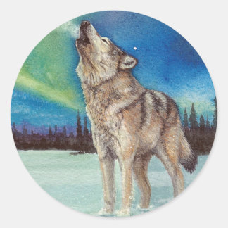 Dansende lampjes die hun wolvenstickers hongeren ronde sticker