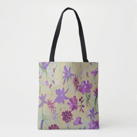 Dansende Lavendel Bloemen Canvas tas (Voorkant)