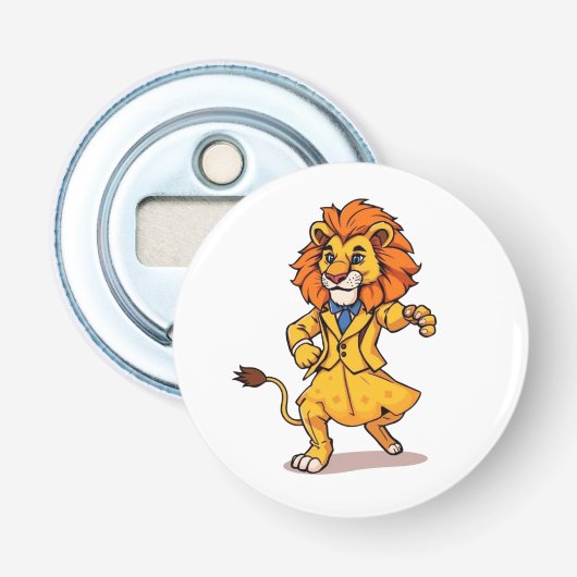 Dansende leeuw button flesopener (Voorkant)