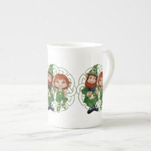 Dansende Leprecauns Pixel Art St. Patrick's Day Porselein Kop