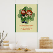 Dansende Leprecauns Pixel Art St. Patrick's Day Poster (Keuken)