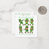 Dansende Leprechauns St. Patrick's Dag Notitiekaartje (Voorkant / Achterkant in situ)