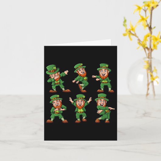 Dansende Leprechauns St Patrick's Day Grappige Jon Kaart (Gele Bloem)