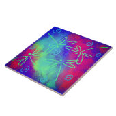 Dansende libellen Abstract schilderij Tegeltje (Zijkant)