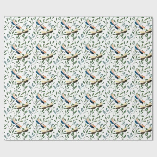 Dansende Libellen vrolijk zomer bladpatroon Cadeaupapier (Vlak)