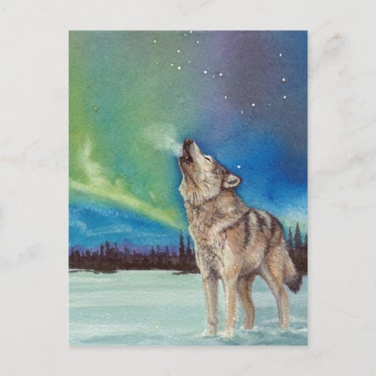 Dansende Lichten die briefkaart van wolvenwolf (Voorkant)