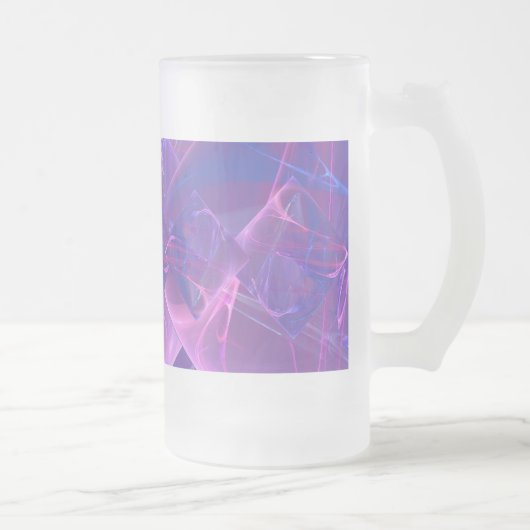 Dansende lichten Fractal Art Matglas Bierpul (Rechts)