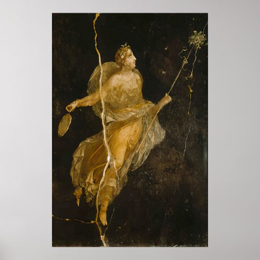 Dansende Maenad Kunstprint Oude Romeinse Fresco Poster (Voorkant)