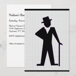 Dansende man aanpasbare vrijgezellenfeest uitnodig kaart