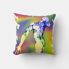 dansende mannelijke figuur in pride kleuren kussen